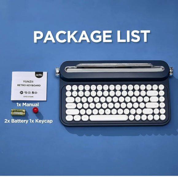 NIB Retro Wireless Typewriter Keyboard - Picture 11 of 12